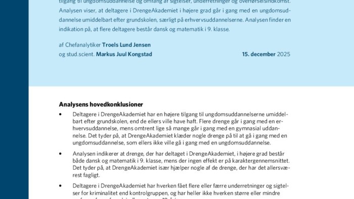 Effektmåling af DrengeAkademiet